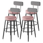 Contemporary Matte Finish Velvet Stool Milk Tea Shop Footrest Barstool