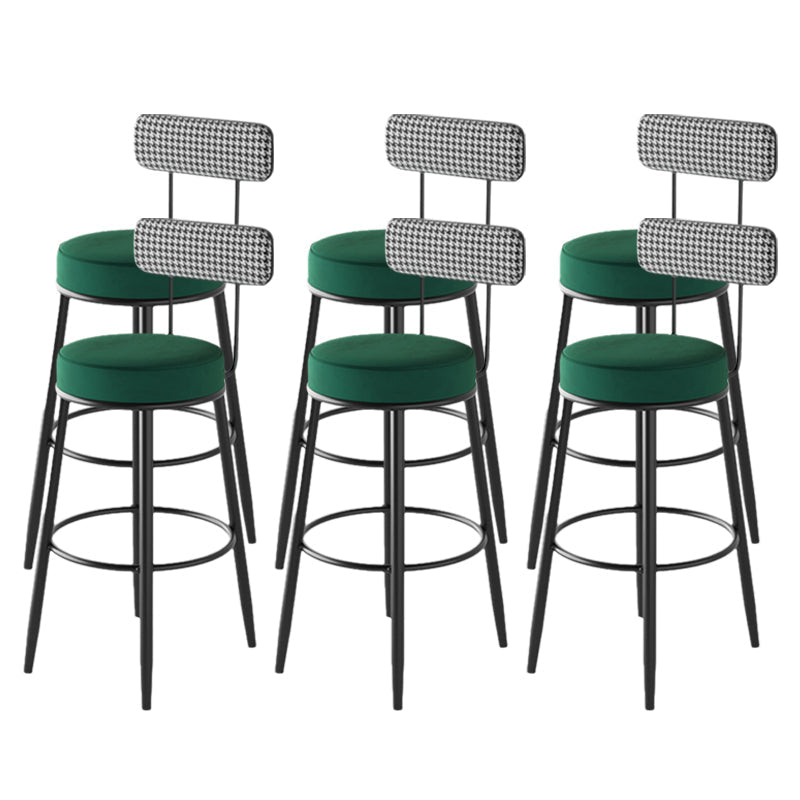 Contemporary Matte Finish Velvet Stool Milk Tea Shop Footrest Barstool