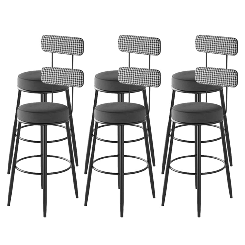 Contemporary Matte Finish Velvet Stool Milk Tea Shop Footrest Barstool