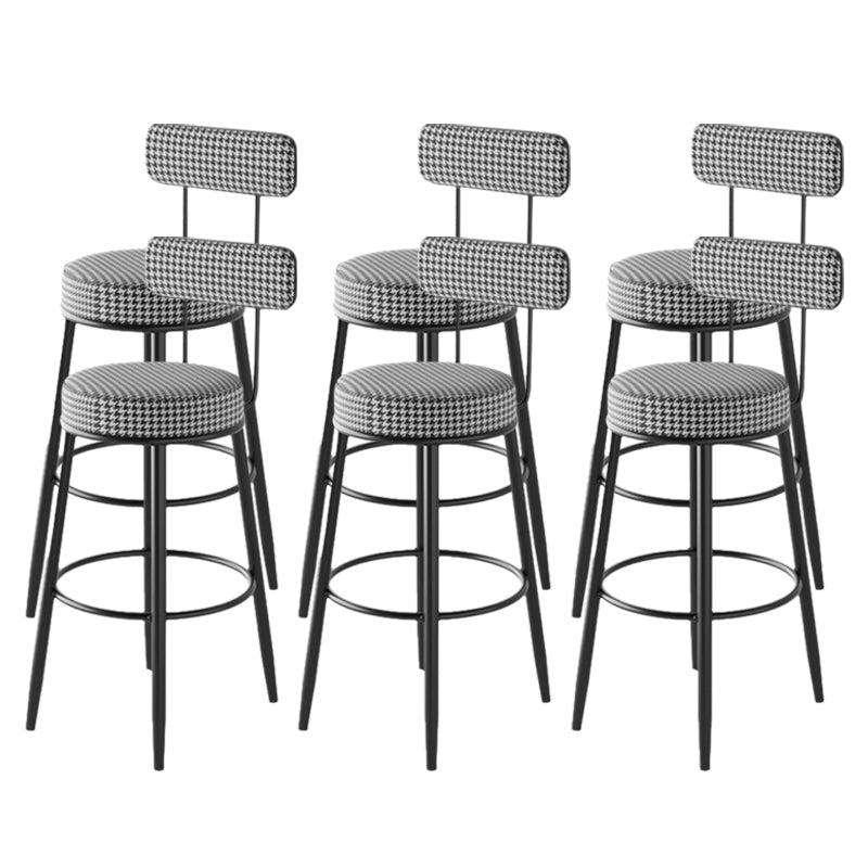 Contemporary Matte Finish Velvet Stool Milk Tea Shop Footrest Barstool