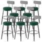 Contemporary Matte Finish Velvet Stool Milk Tea Shop Footrest Barstool