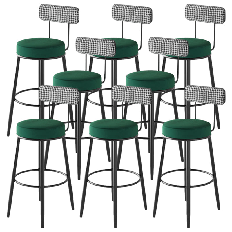 Contemporary Matte Finish Velvet Stool Milk Tea Shop Footrest Barstool