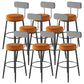 Contemporary Matte Finish Velvet Stool Milk Tea Shop Footrest Barstool