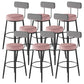 Contemporary Matte Finish Velvet Stool Milk Tea Shop Footrest Barstool