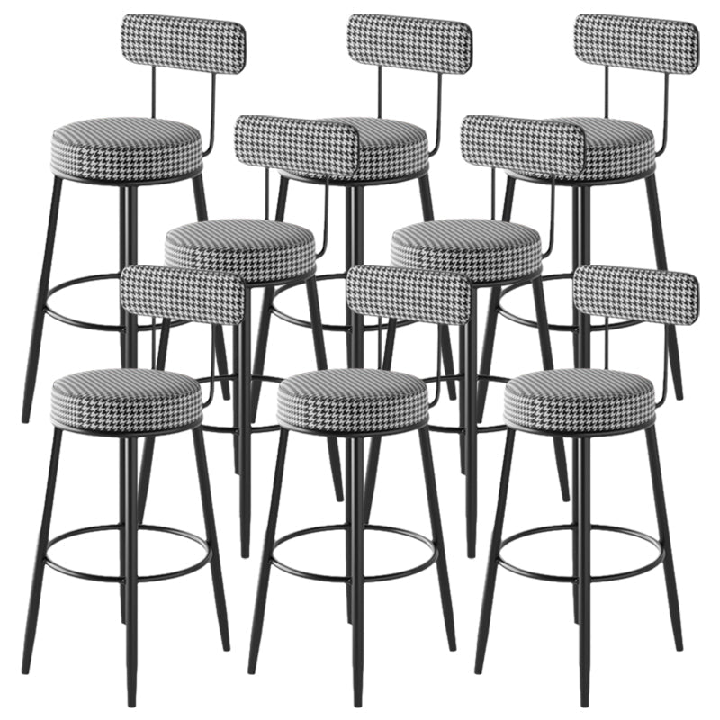 Contemporary Matte Finish Velvet Stool Milk Tea Shop Footrest Barstool