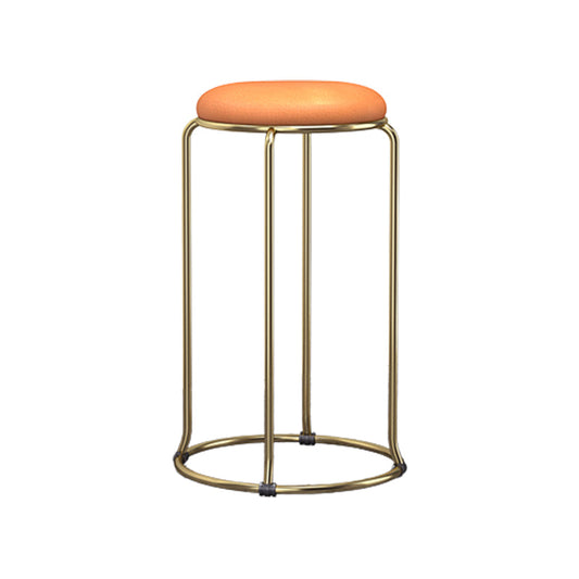 Tessuto di sgabelli da bancone impilabile scandinavo e contropiede di sedile rotondo in pelle finta