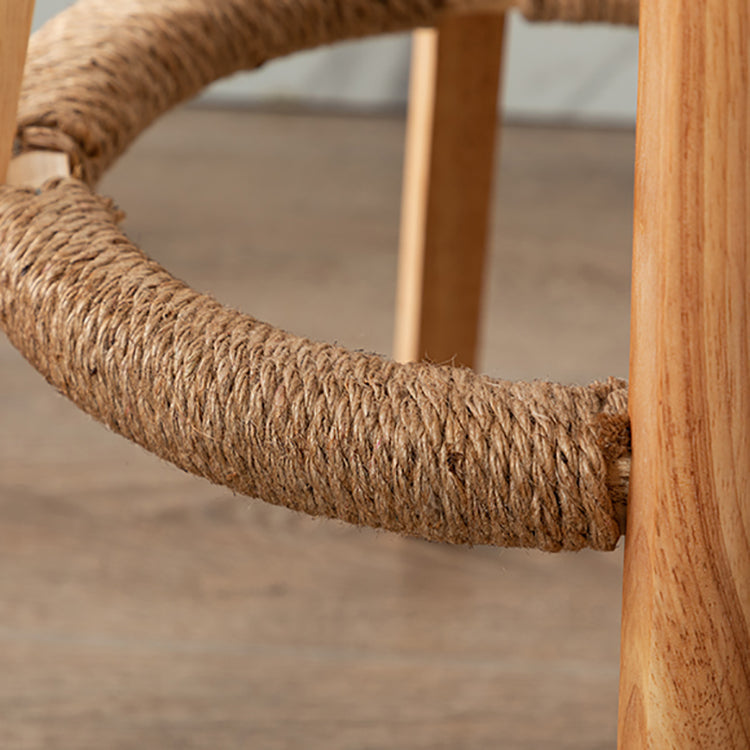 Barhocker aus skandinavischem Holz mit Stoffpolsterung und Drehgelenk