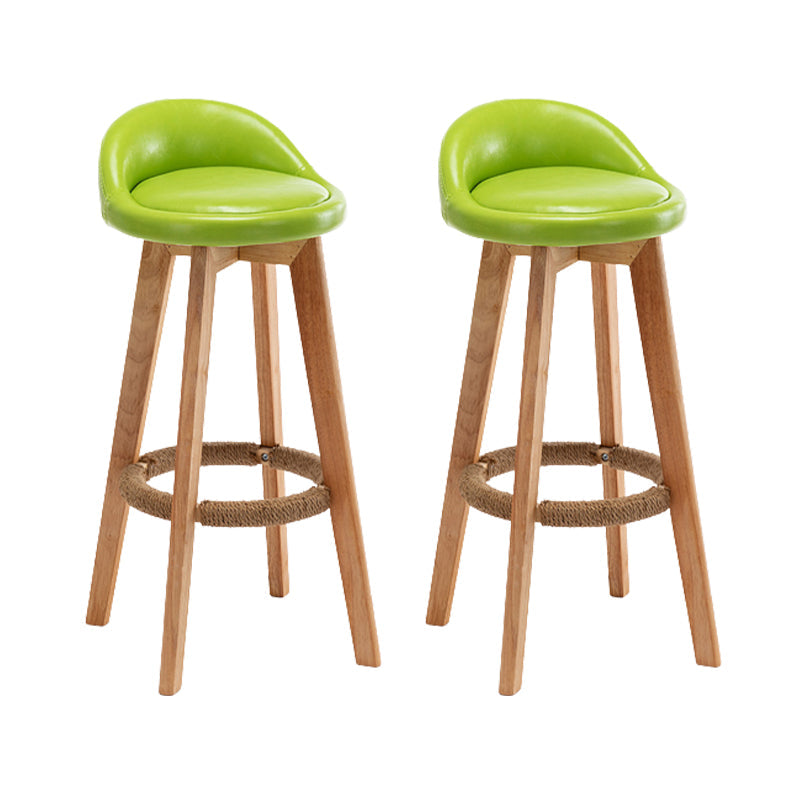 Scandinavian Wood Barstool Fabric Upholstered Counter Stool with Swivel Light Army Green 2 Piece Set Clearhalo 'Bar Furniture' 'Bar Stools' 'bar_stools' 'furn' 'furn_bar_stools' 'Furniture' 'Kitchen & Dining Furniture' 5791203