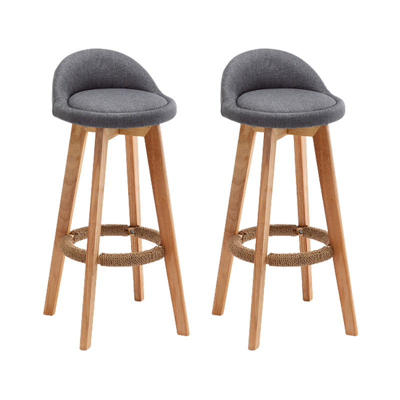 Scandinavian Wood Barstool Fabric Upholstered Counter Stool with Swivel Grey 2 Piece Set Clearhalo 'Bar Furniture' 'Bar Stools' 'bar_stools' 'furn' 'furn_bar_stools' 'Furniture' 'Kitchen & Dining Furniture' 5791207