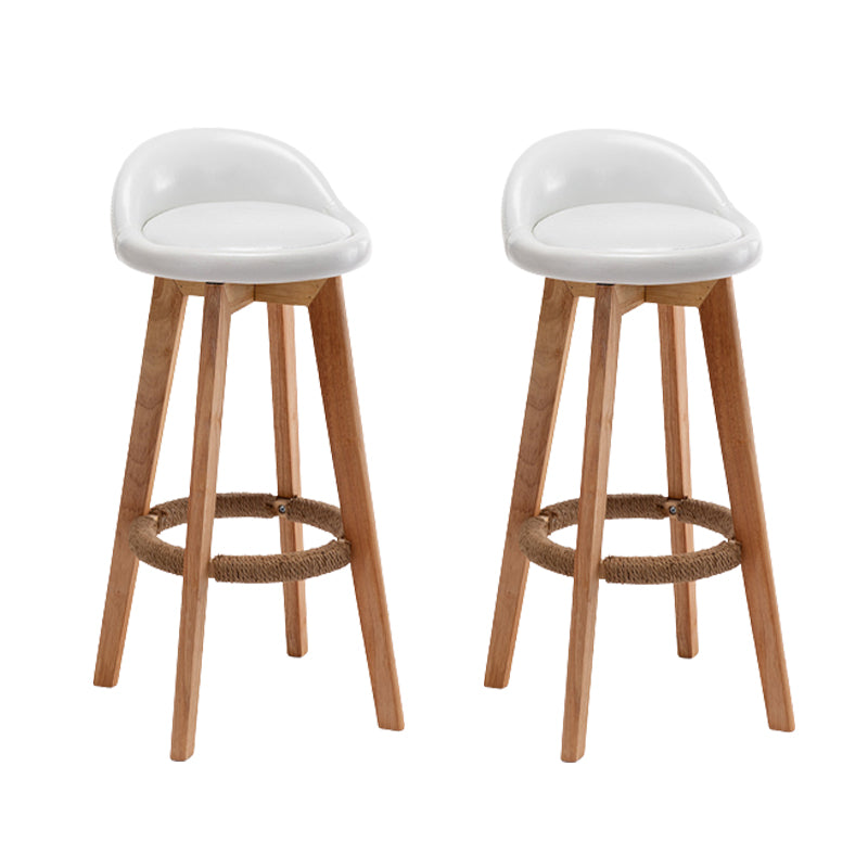 Scandinavian Wood Barstool Fabric Upholstered Counter Stool with Swivel White 2 Piece Set Clearhalo 'Bar Furniture' 'Bar Stools' 'bar_stools' 'furn' 'furn_bar_stools' 'Furniture' 'Kitchen & Dining Furniture' 5791222