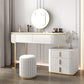 5 Drawers Vanity Set with Padded Stool 29.52" High Dresser in White Clearhalo 'Bedroom Furniture' 'furn' 'furn_makeup_vanities' 'Furniture' 'Makeup Vanities' 'makeup_vanities' 5791259