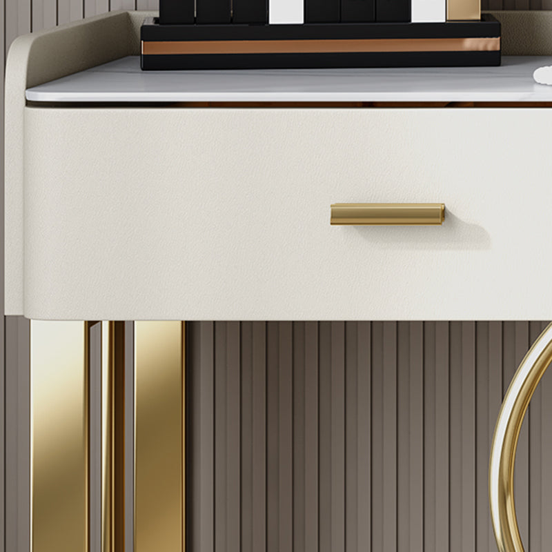 5 Schubladen Make -up Tisch Schreibtisch Eitelkeit Stein Top Dresser in Weiß