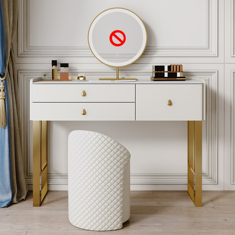 Dresseur beige ensemble avec tiroirs de rangement vanité de maquillage en pierre