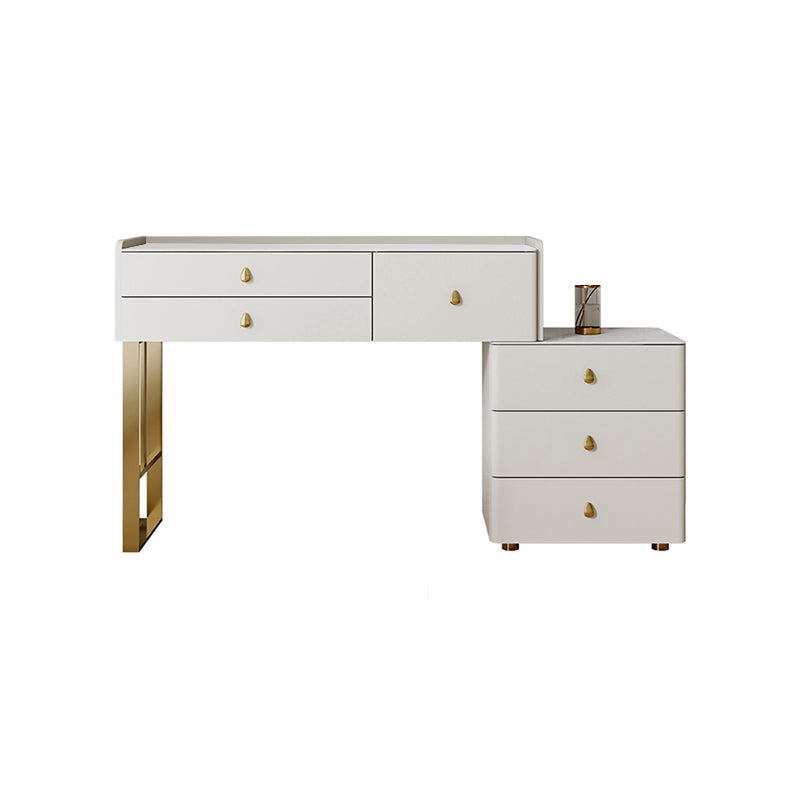 Dresseur beige ensemble avec tiroirs de rangement vanité de maquillage en pierre