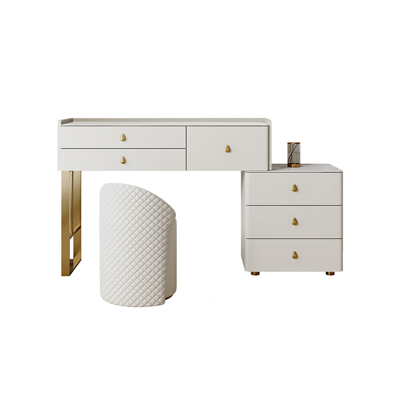 Dresseur beige ensemble avec tiroirs de rangement vanité de maquillage en pierre