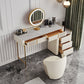 5-Drawer Vanity Makeup Table Set Metal Dressing Table with Padded Stool Clearhalo 'Bedroom Furniture' 'furn' 'furn_makeup_vanities' 'Furniture' 'Makeup Vanities' 'makeup_vanities' 5791330