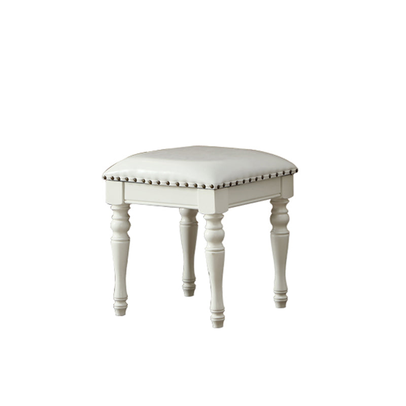 Traditionele gespiegelde make-up ijdelheid rubberen houten kaptafel ontlasting set