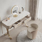 Metal with Padded Stool Vanity Table Luxurious Makeup Desk in Beige