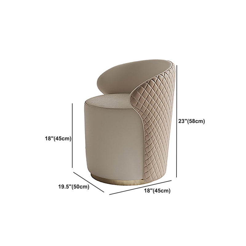 Metal with Padded Stool Vanity Table Luxurious Makeup Desk in Beige