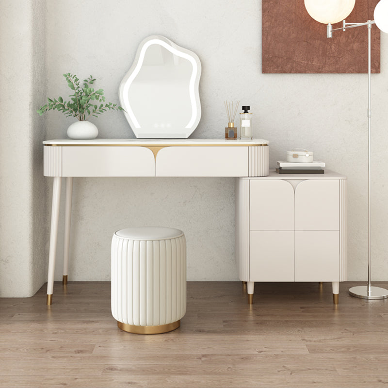 Witte stenen top ijdelheid met laden 29.52 "H ijdelheid set met ontlasting