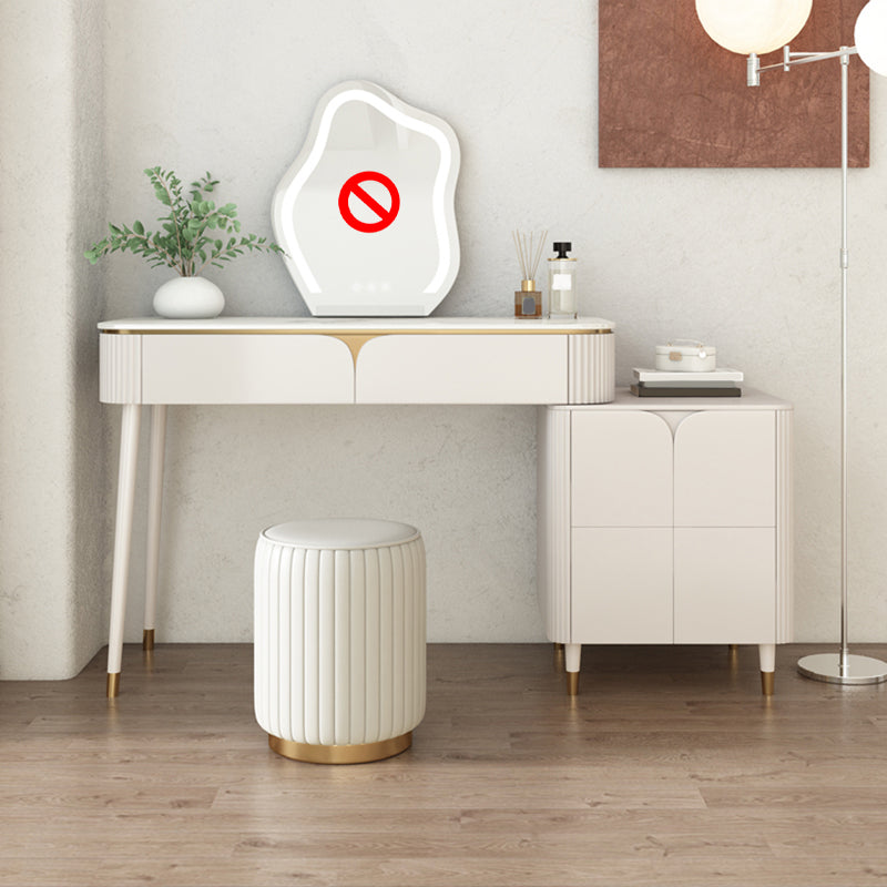 Witte stenen top ijdelheid met laden 29.52 "H ijdelheid set met ontlasting