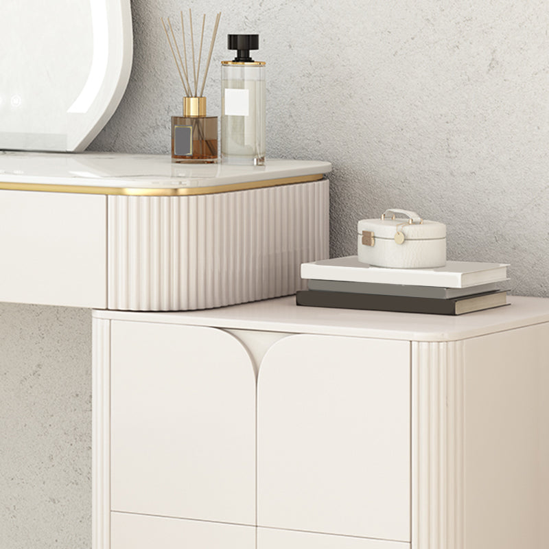 Witte stenen top ijdelheid met laden 29.52 "H ijdelheid set met ontlasting