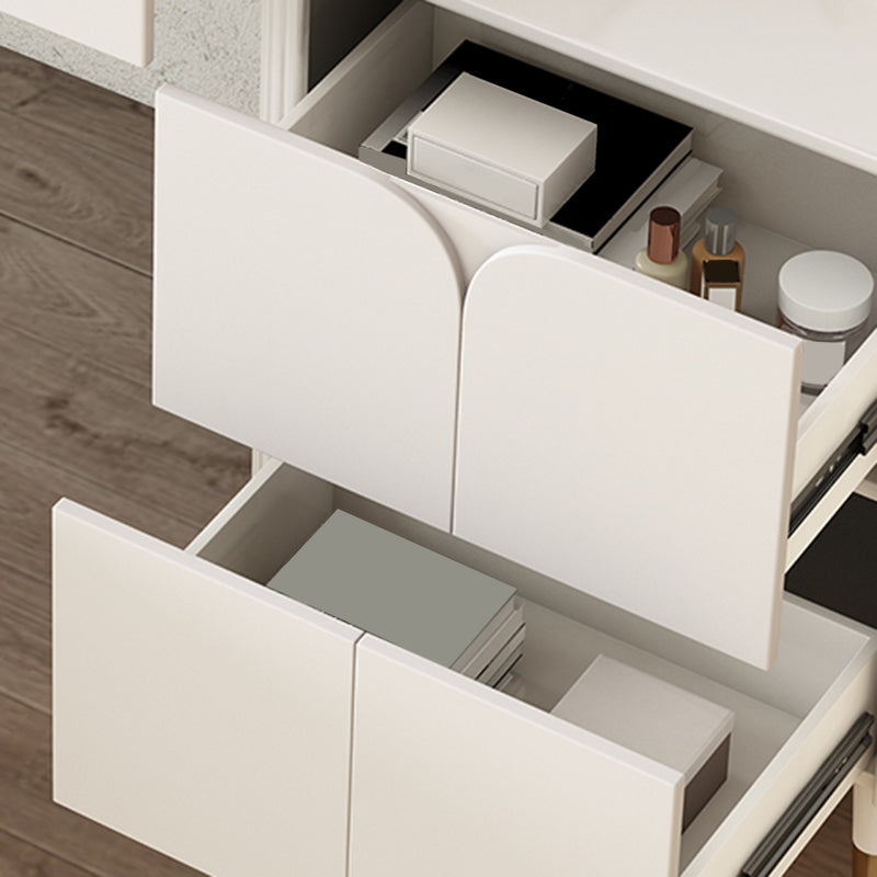 Witte stenen top ijdelheid met laden 29.52 "H ijdelheid set met ontlasting