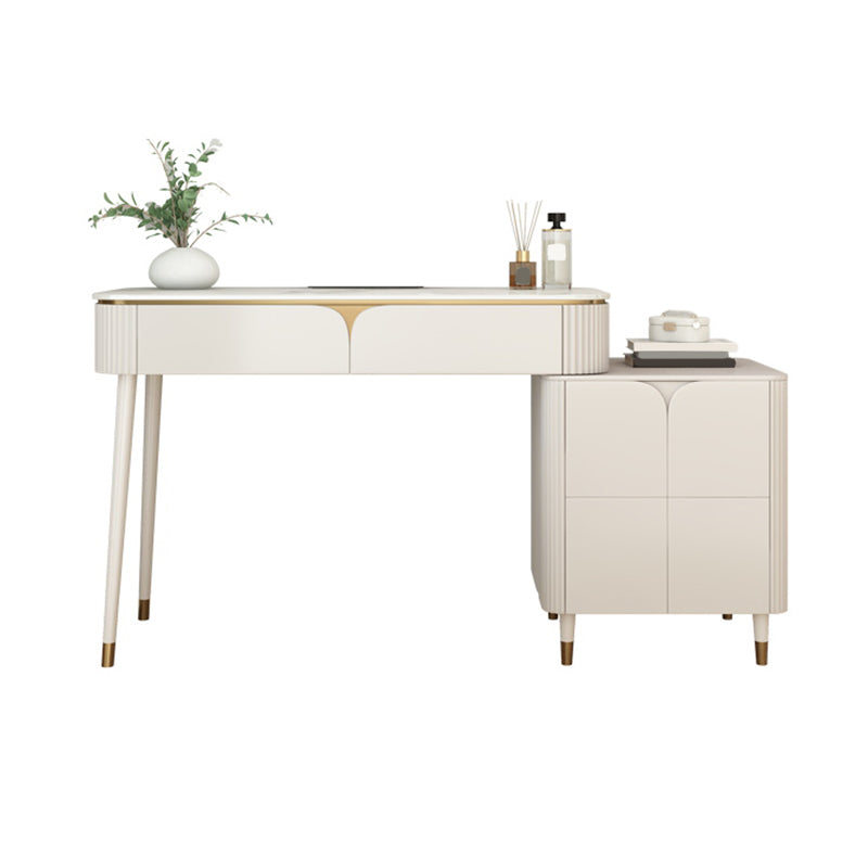 Witte stenen top ijdelheid met laden 29.52 "H ijdelheid set met ontlasting