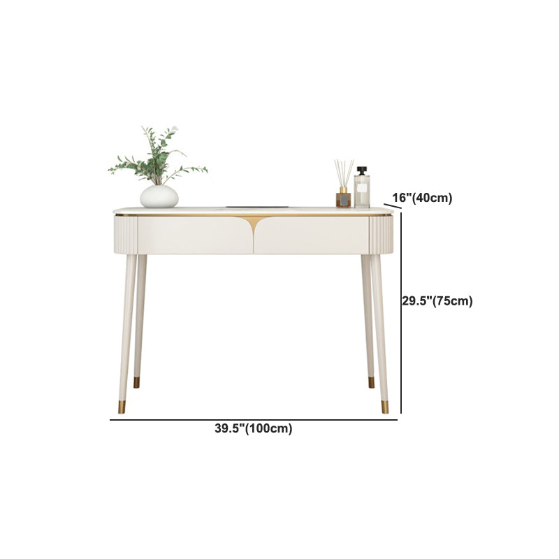 Witte stenen top ijdelheid met laden 29.52 "H ijdelheid set met ontlasting