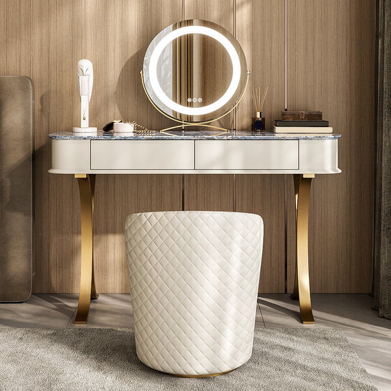 Luxuriöser Metall-Make-up Eitelkeit 2 Aufbewahrungsschubladen Eitelkeitstisch Set