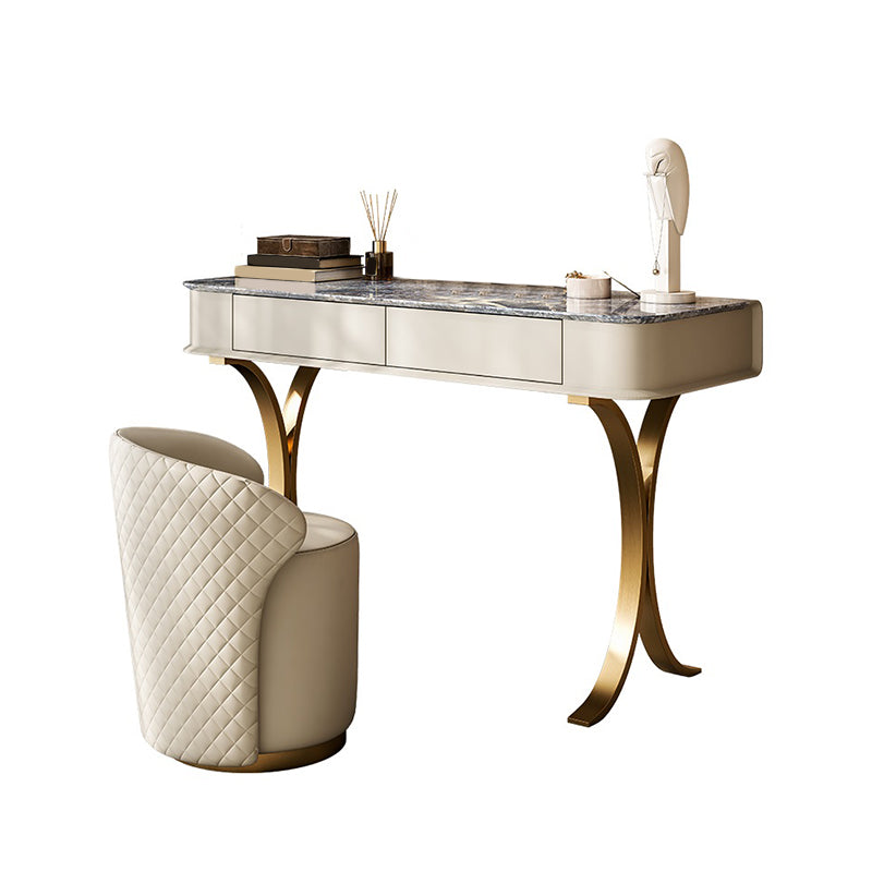 Luxuriöser Metall-Make-up Eitelkeit 2 Aufbewahrungsschubladen Eitelkeitstisch Set