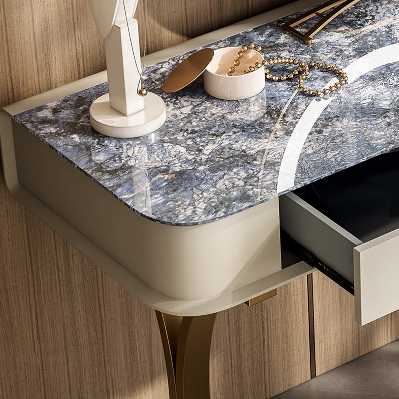 Luxuriöser Metall-Make-up Eitelkeit 2 Aufbewahrungsschubladen Eitelkeitstisch Set