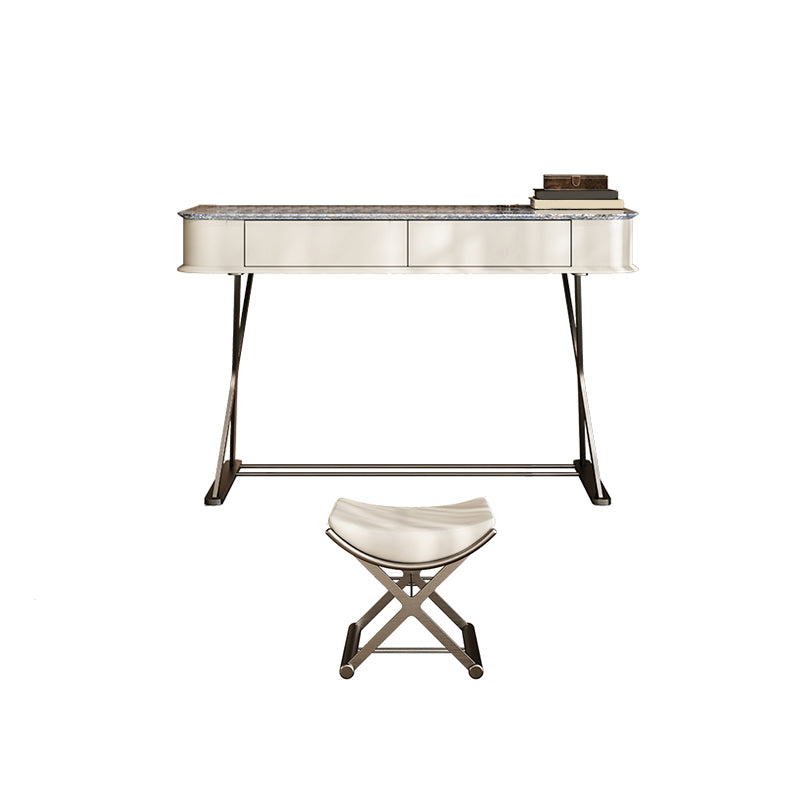Luxuriöser Metall-Make-up Eitelkeit 2 Aufbewahrungsschubladen Eitelkeitstisch Set