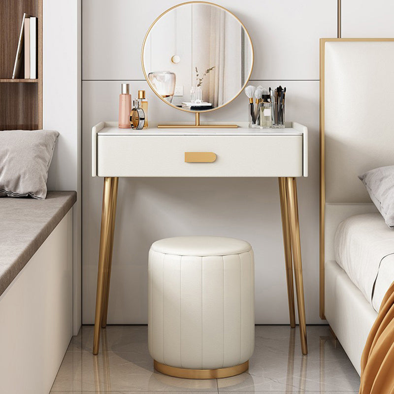 Stone Top Make -up -Schminktisch in weißer luxuriöser Metallwaschtisch