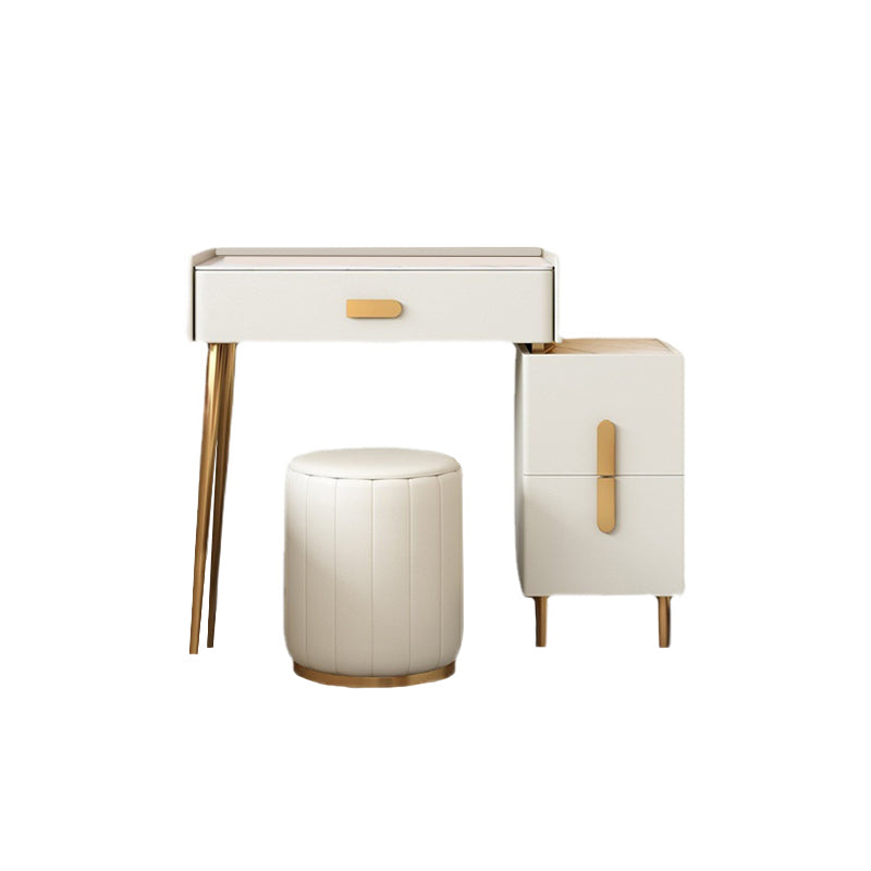 Stone Top Make -up -Schminktisch in weißer luxuriöser Metallwaschtisch