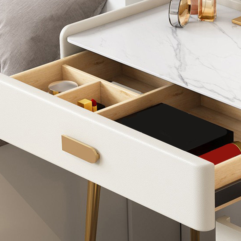 Stone Top Make -up -Schminktisch in weißer luxuriöser Metallwaschtisch