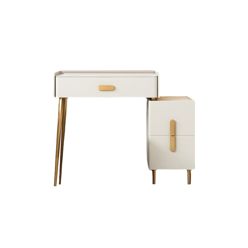 Stone Top Make -up -Schminktisch in weißer luxuriöser Metallwaschtisch