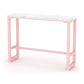 White and Pink Cocktail Bar Table Glam Trestle Indoor Bistro Accent Dining Table