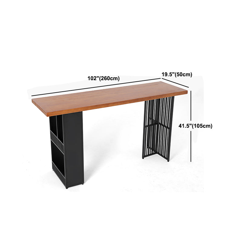 Tavolo da bar/dinette in legno massiccio interno con rettangolo di detenzione tavolo da barre industriale