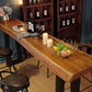 Modern Rectangle Counter Height Table Solid Wood and Metal Counter Wine Table Clearhalo 'Bar Furniture' 'Bar Tables' 'bar_tables' 'furn' 'furn_bar_tables' 'Furniture' 'Kitchen & Dining Furniture' 5791872