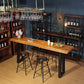 Modern Rectangle Counter Height Table Solid Wood and Metal Counter Wine Table Clearhalo 'Bar Furniture' 'Bar Tables' 'bar_tables' 'furn' 'furn_bar_tables' 'Furniture' 'Kitchen & Dining Furniture' 5791876