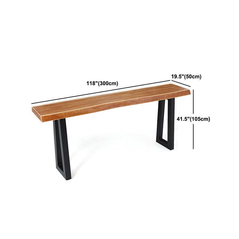 Modern Rectangle Counter Height Table Solid Wood and Metal Counter Wine Table Clearhalo 'Bar Furniture' 'Bar Tables' 'bar_tables' 'furn' 'furn_bar_tables' 'Furniture' 'Kitchen & Dining Furniture' 5791885
