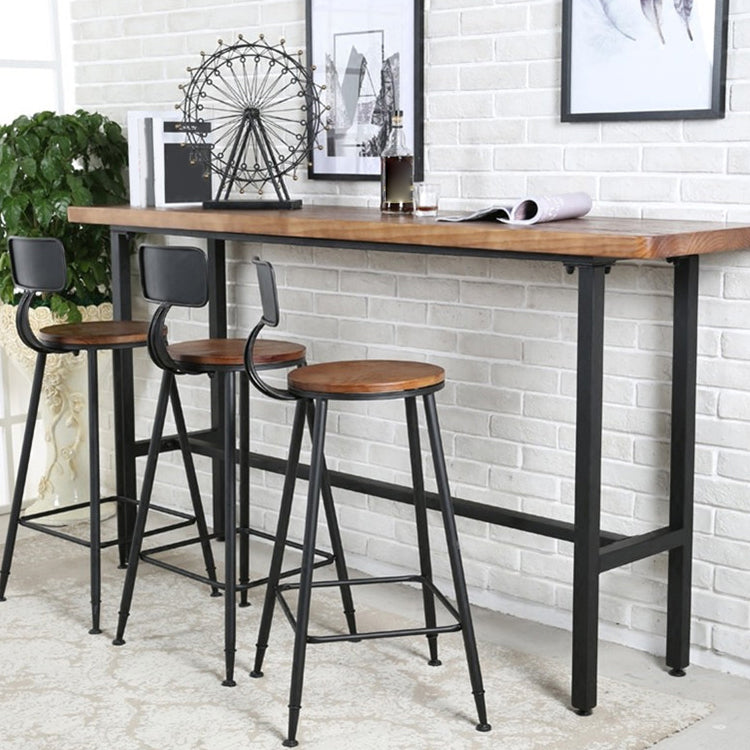 Table de la hauteur du comptoir rectangle intérieur Trestle en bois massif comptoir naturel