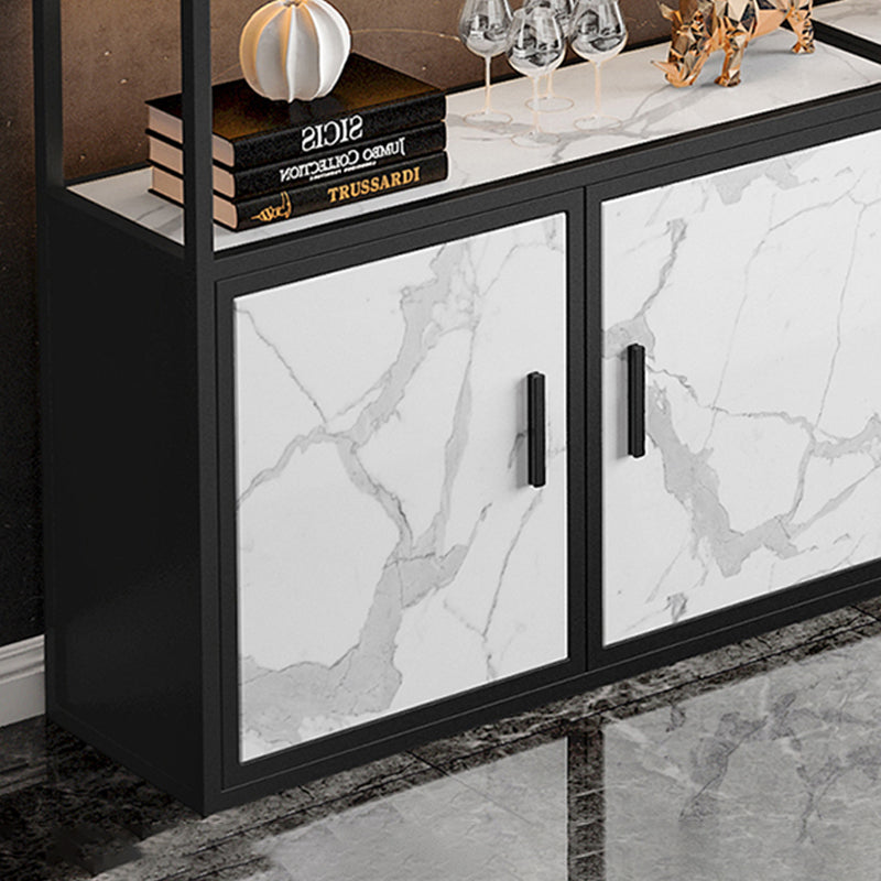 Metalen vloerwijnfles en glazen rek modern wijnrek met plank