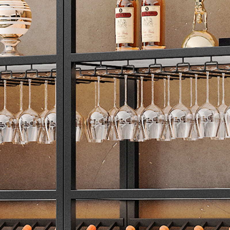 Botella de vino de metal y rejilla de vidrio Rack de vino moderno con estante
