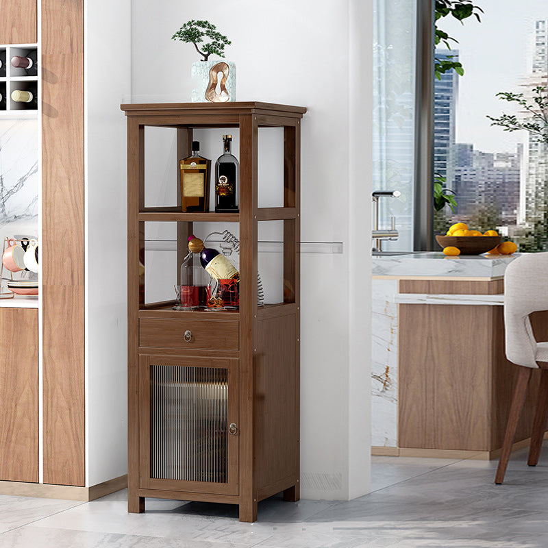 Wood Modern Wine Rack-12.4"L X 13.2"W Wine Rack Holder in Brown 13"L x 13"W x 46.5"H Clearhalo 'furn' 'furn_wine_racks' 'Furniture' 'Kitchen & Dining Furniture' 'Wine Racks' 'wine_racks' 5791966