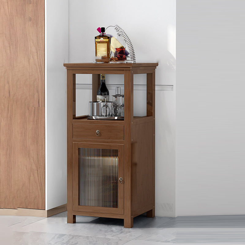 Wood Modern Wine Rack-12.4"L X 13.2"W Wine Rack Holder in Brown 13"L x 13"W x 33.5"H Clearhalo 'furn' 'furn_wine_racks' 'Furniture' 'Kitchen & Dining Furniture' 'Wine Racks' 'wine_racks' 5791973