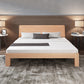 Scandinavian Solid Wood Panel Bed with Rectangular Headboard