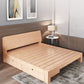Scandinavian Solid Wood Panel Bed with Rectangular Headboard