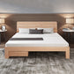 Scandinavian Solid Wood Panel Bed with Rectangular Headboard